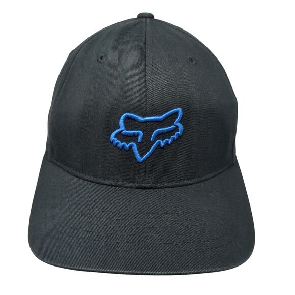 Fox FItted Baseball Cap Black XL Lightweight Embroidered Flexfit 6 Panel - Picture 1 of 9